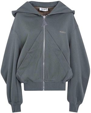 The Attico Full Zip Hoodie Sweatshirt - Blue