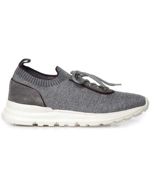 Eleventy Nylon And Wool Blend Sneakers - Gray