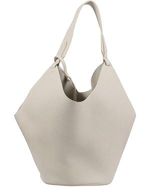 KHAITE Lotus Medium Leather Shoulder Bag - Grey