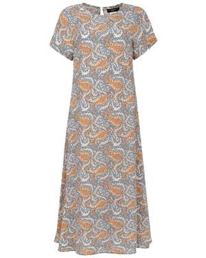 Weekend by Maxmara Printed Silk Crpe De Chine Dress - Grey