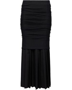 MM6 by Maison Margiela Pleated Skirt With Textured Ruching - Black