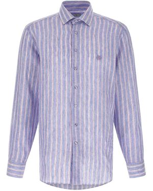 Etro Striped Linen Shirt - Purple