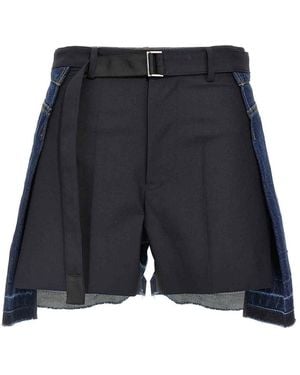 Sacai Wool Insert Shorts Bermuda And Short - Blue
