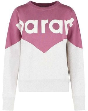 Isabel Marant Houston Cotton Sweatshirt With Mist Logo - Pink