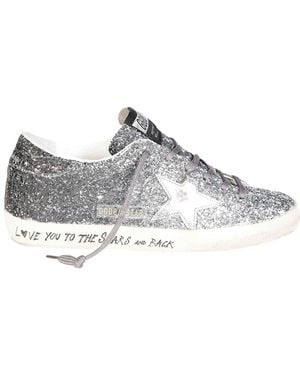 Golden Goose Superstar Classic With List Glitter - Gray