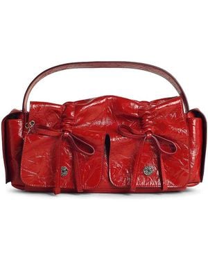 Acne Studios Multipocket Shiny Leather Bag - Red