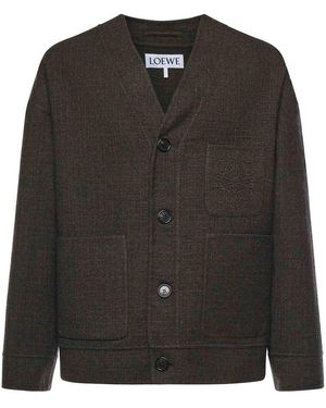 Loewe Cotton And Silk Blend Cardigan - Black