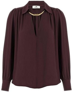 Elisabetta Franchi Necklace Shirt - Purple