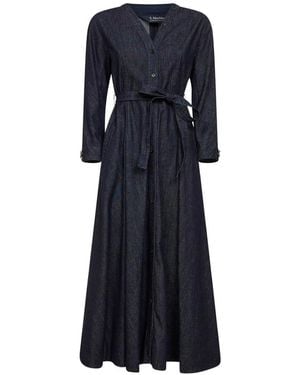 Max Mara Cotton Blend Denim Midi Dress - Blue