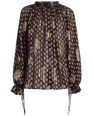 Etro Shirt With Ruffles And Laces - Brown