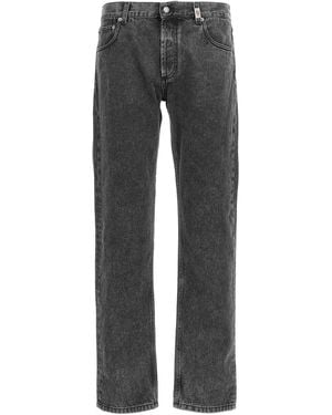 McQueen Metal Plate Jeans - Grey