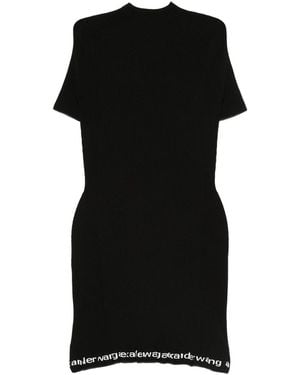 Alexander Wang Ribbed Short-Sleeve Fitted Dress Clothing - Black