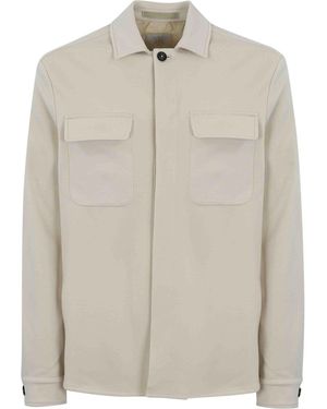 Eleventy Wool Overshirt - Natural