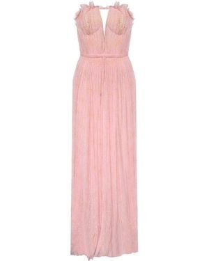 Genny Lace Dress With Ruffled Neckline - Pink
