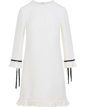 Valentino Virgin Wool Mini Dress - White