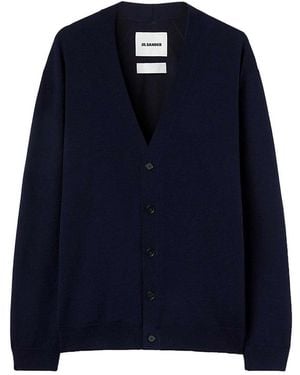 Jil Sander Midnight Long-Sleeved Cardigan - Blue
