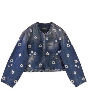 Marc Jacobs Sequin Daisy Cropped Jacket - Blue