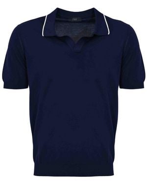 Fay Cotton Knit Polo Shirt - Blue