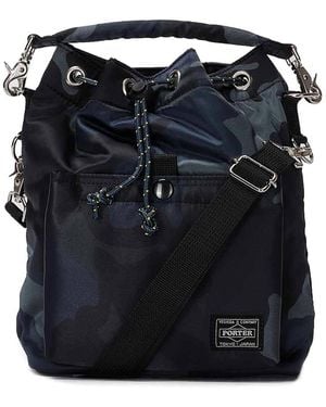 Porter-Yoshida and Co Balloon Bag Woodland Camo - Black
