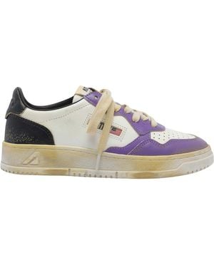 Autry Medialist Low Super Vintage Trainers - Purple