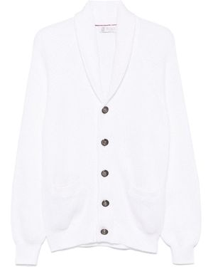 Brunello Cucinelli Long Sleeve Cardigan - White