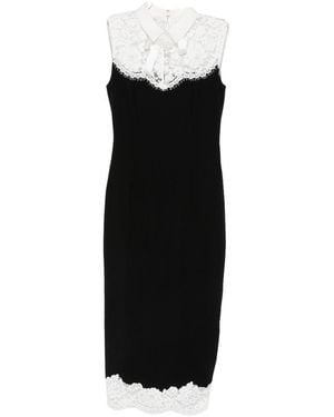 Self-Portrait Lace Long Dress - Black