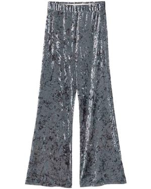 forte_forte Velvet High-Waisted Trousers - Grey