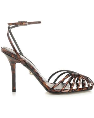 ALEVI Leopard-Print Sandal - Metallic