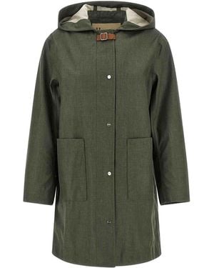 Herno Linen Raincoat - Green
