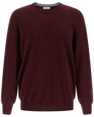 Brunello Cucinelli Burgundy Cashmere Jumper - Purple