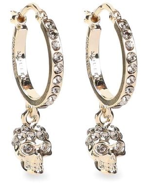 McQueen Skull Hoop Earrings - White