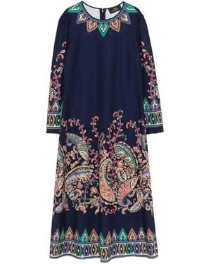 Etro Paisley Print Dress - Blue