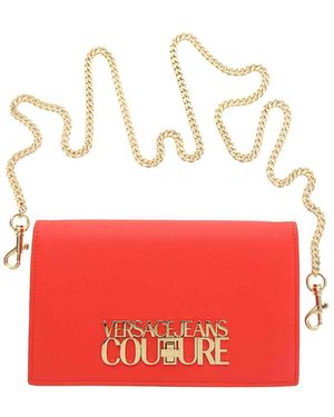 Versace Jeans Couture Logo Lock Wallet On Chain - Red