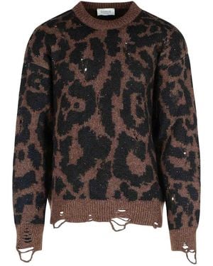 Laneus Two-Tone Merino Wool Blend Jumper - Black