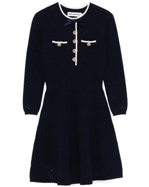 Self-Portrait Bow Knit Mini Dress - Blue