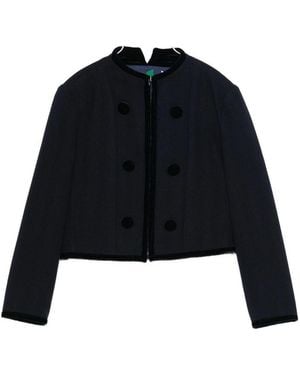 Emporio Armani Wool Blazer Jacket - Blue