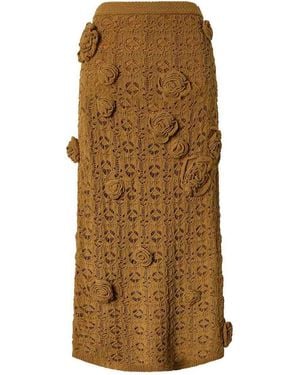 Pinko Long Skirt Anthemis With Embellishments - Natural