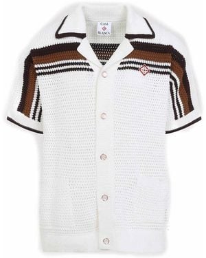 CASABLANCA Short-Sleeve Crochet Shirt - White