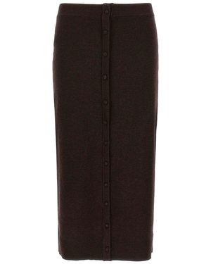 Victoria Beckham Midi Skirt Buttons - Black