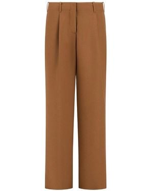 Herno Tailored Pants With Front Pleats - Brown