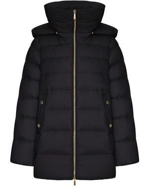 Moorer Natalia-S3 Bomber Jacket With Hood - Black