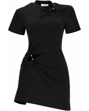Rabanne Mini Dress With Piercing Details - Black