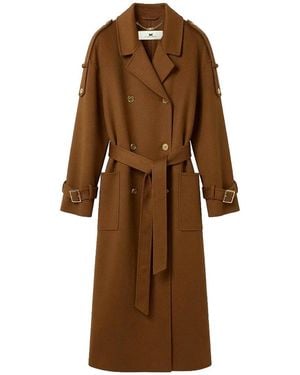 Elisabetta Franchi Coat - Brown
