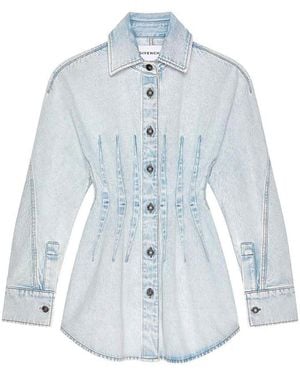 Givenchy Cinched Waist Denim Cocoon Dress - Blue