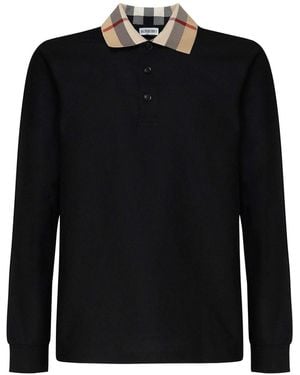 Burberry Jumper With Check Collar - Black