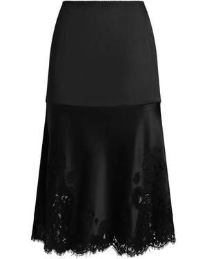 Dolce & Gabbana Midi Skirt Lace Detail - Black