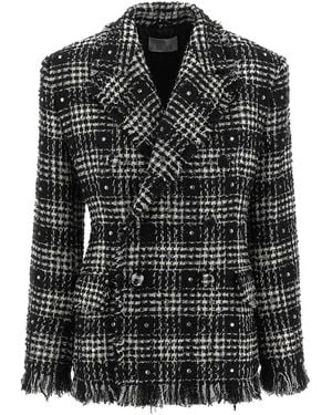 GIUSEPPE DI MORABITO Tweed And Rhinestone Blazer - Black
