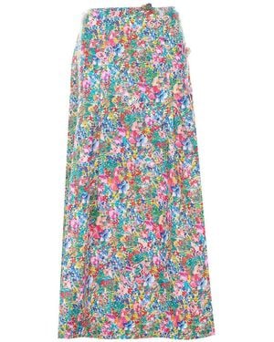 FARM Rio Pesant Floral Skirt - Blue