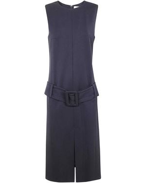 Patou Belted Midi Dress - Blue