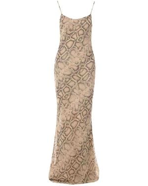 ANDAMANE Natural Python Ninfea Maxi Dress